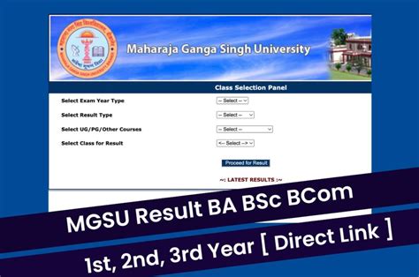 MGSU MA Result 2023 Previous & Final Year @ mgsubikaner.ac.in .